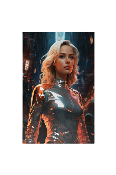 StoryGift Romania Tablou Canvas: Eroina Blonda Costum, Intuneric, Divertismen...