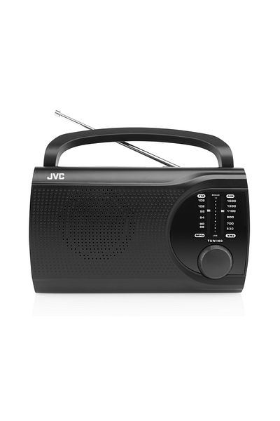 JVC Radio Ra-e321b, Analogue FM/AM Tuner, 3.5mm Headphone Jack, Black