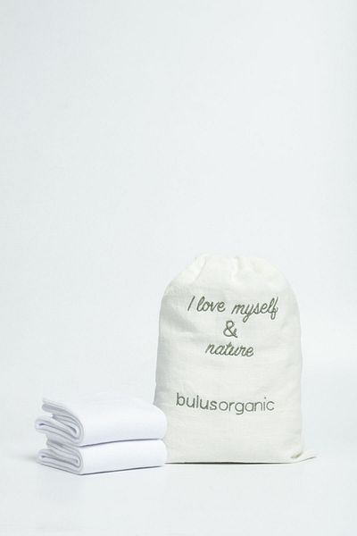 Buluş Organic 2 Pack White Viscose Women's Socks