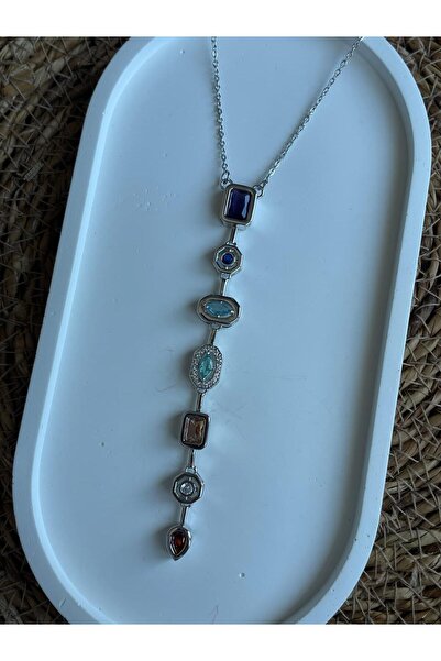 Onsiletişim LOTUSBYUKET 316L VIP قلادة فضية من الفولاذ بتصميم خاص مكونة من 7 ...