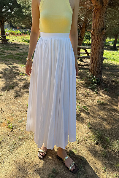 Seda Yalçın Atelier White Pinterest Flowy Premium Skirt