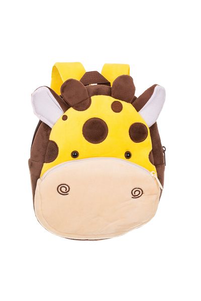 zola Rucsac prescolar de plus, cu 2 buzunare, model girafa, galben, 24 cm