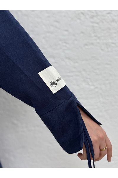 Ebrar Store Sultan Arms Drawstring Single Lever Sticker Accessory Suit with Skirts-Ek-H-110-2 Navy