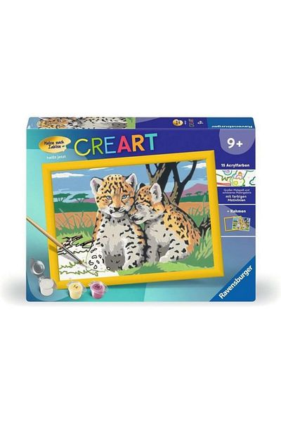 RAVENSBURGER Creative paint by numbers set, Little Leopards, 24 x 18 cm, Ravensburger