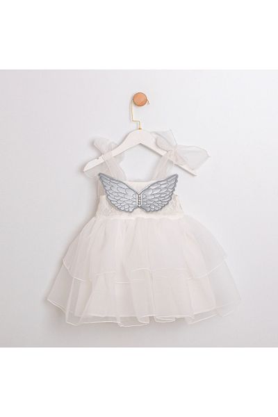 ministok Silver Angel Girl's Dress with Angel Wings