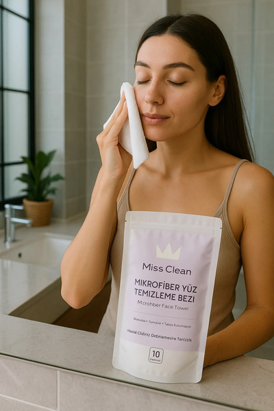 Micro Clean (10 ADET) Cilt Bakım Ve Kusursuz Makyaj Temizleme Bezi Mikrofiber Seyehat Tip Özel Paketli