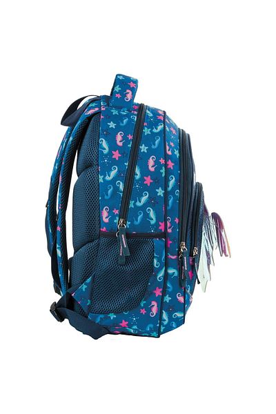 zola Ghiozdan ergonomic, usor, 3 compartimente, sirena 3D, clasa 0–3, 39x28x16 cm