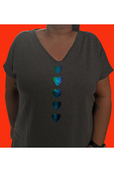 Barato V-Neck Plus Size Trend Printed T-Shirt