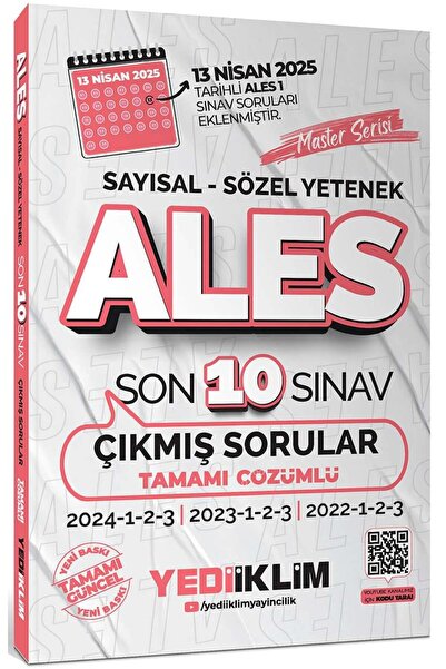 Yediiklim Yayınları Ales Master Serisi Sayısal Sözel Yetenek Tamamı Çözümlü S...