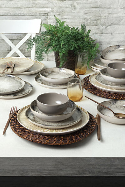 Keramika Brown Wave Yemek Takımı 24 Parça 6 Kişilik 21976-77-78