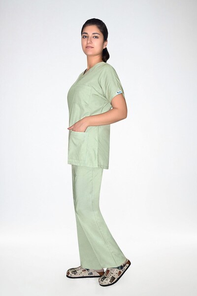 Nur Medikal Giyim Unisex vodeno zeleni jersej od terikotona za medicinske ses...