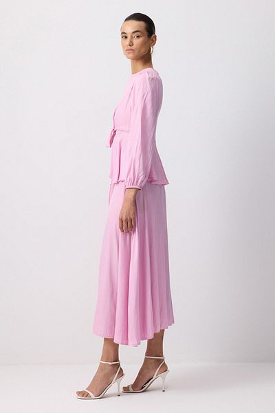Touché Privé Front Tie Satin Skirt Set