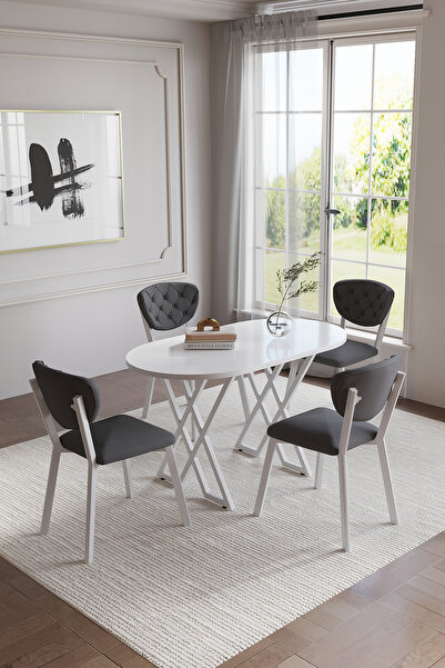 BY ORHAN GÜZEL Mutfak Masası Takımı 4 Kişilik Masa Takımı Elma Avangarde Yeme...