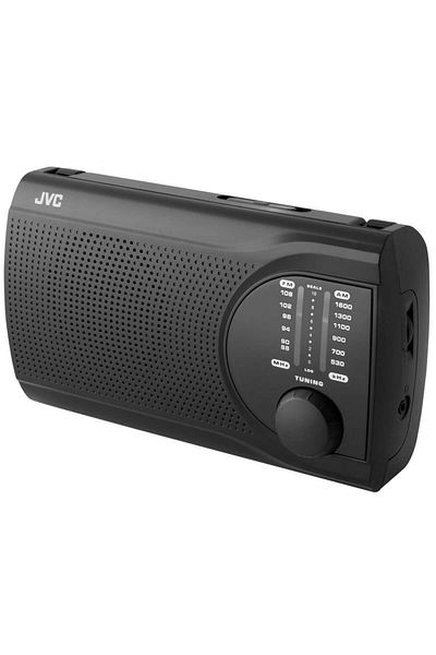 JVC Radio Ra-e321b, Analogue FM/AM Tuner, 3.5mm Headphone Jack, Black