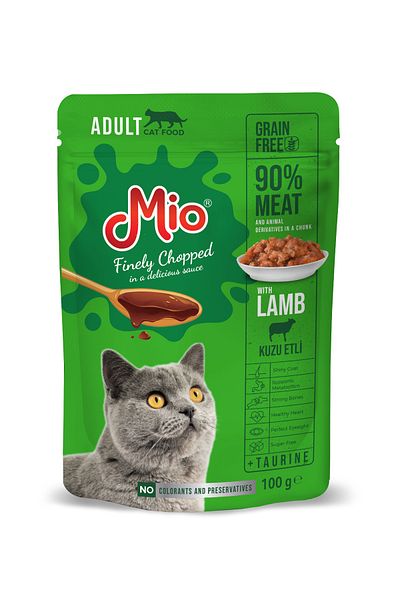 MİO 10 Bags Cats❤️ 100g, Mio Cat Premium, Wet cat food⭕, lamb