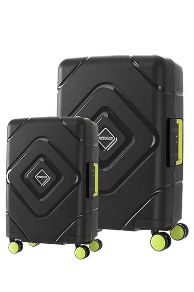 American Tourister TRIGARD 2-Piece Luggage Set (Cabin & Large) - Hard Shell, Black