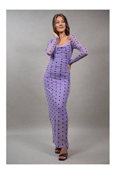 LUMİNA ROCHIE LUNGA DRAPATA TUL CU BULINE MAGICO NEALLY Violet S-M