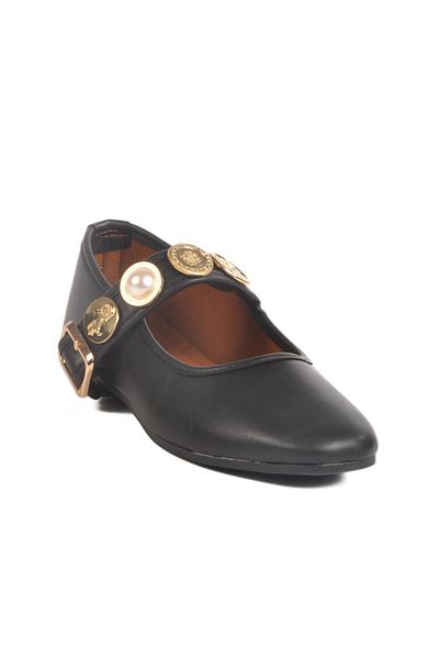 WALKWAY B-40 Z Black Textile Women's Ballerinas