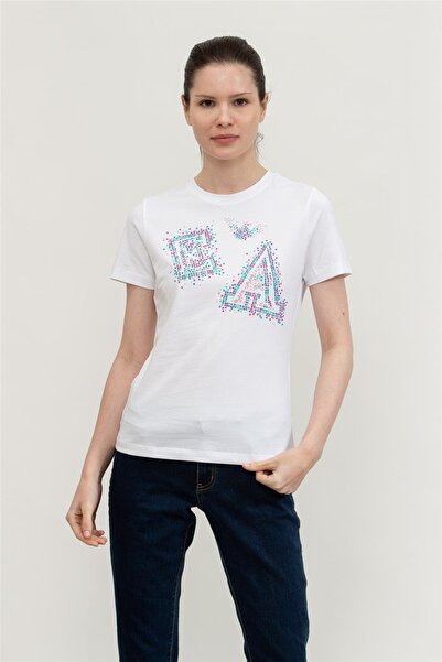 Emporio Armani Kadın Bisiklet Yaka T-Shirt