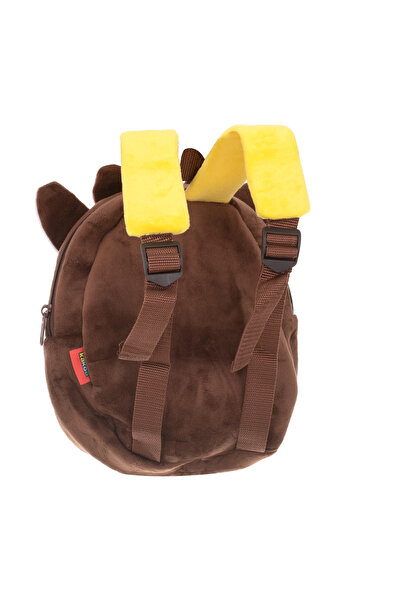 zola Plush preschool backpack, with 2 pockets, giraffe pattern, yellow, 24 cm