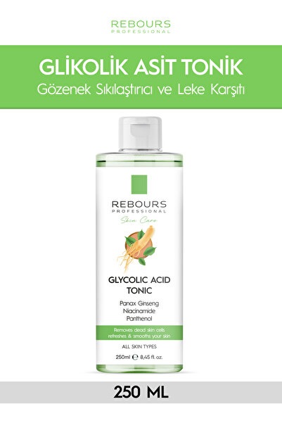 rebours professional Glycolic Asit Tonik 250 ml – Niacinamide, Ginseng, Aloe ...