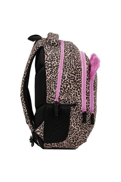 zola Ghiozdan ergonomic, usor, 3 compartimente, reflectorizant, 3D ghepard, 42x30x20 cm
