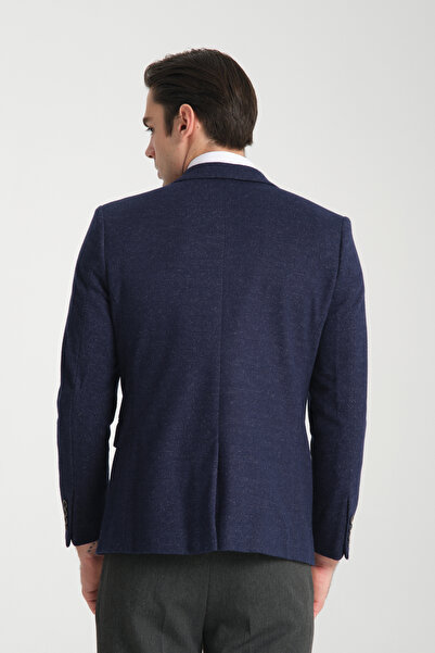 Frappoli Kasetti Erkek Parlament Esnek Kumaşlı Slim Fit Mono Yaka Spor Blazer Ceket