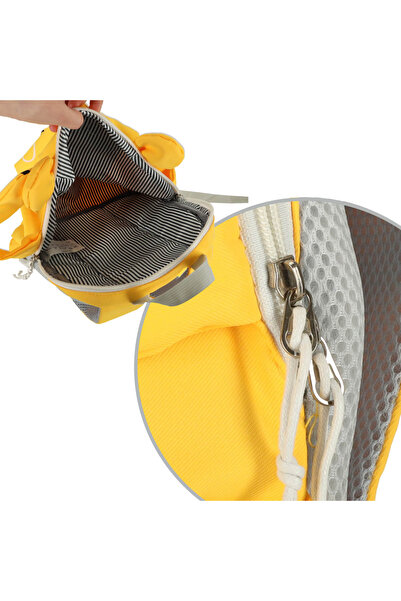 zola Children's backpack, padded straps, magnetic handles, yellow lion pattern, 23x28x11.5 cm