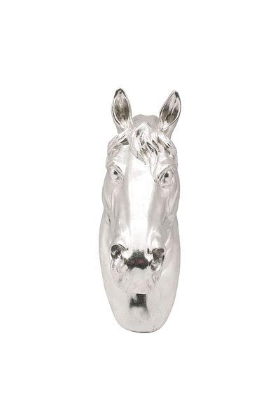 Zenlife Bust decorativ cap de cal, finisaj argintiu, 29,5x12,5x20,7 cm