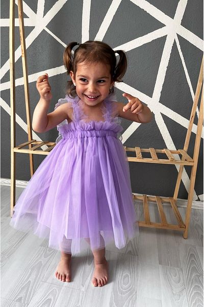 Serackids Girl Baby Kids Winged Birthday Party Wedding Special Occasion Tulle Tutu Lined Princess Christmas Dress