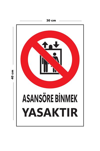 Lucena Metal Riding Lift Prohibited 30cm X 40cm A3 Size Warning Sign Directional Sign
