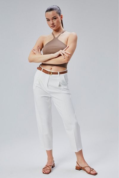 Jamila Belted Carrot Cut Women's Trousers