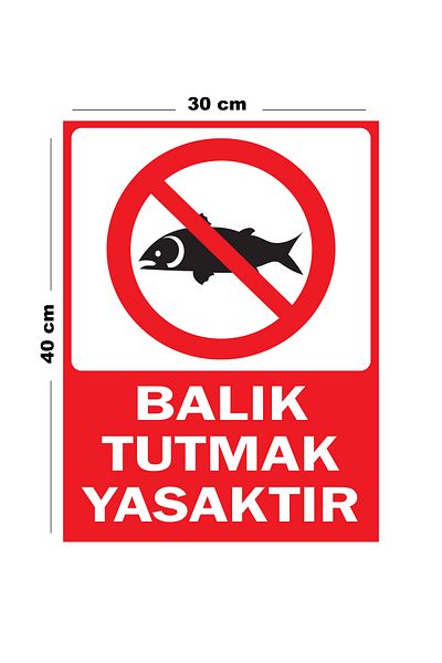 Lucena Metal Fishing Prohibited 30cm X 40cm A3 Size Warning Sign Diversion Sign