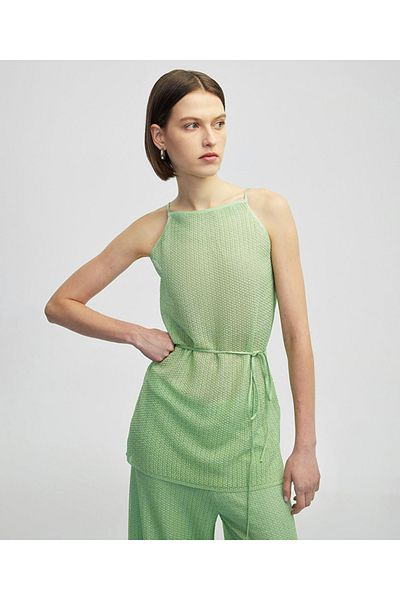 İpekyol Tricot Blouse with Openwork and Tie on the Waist