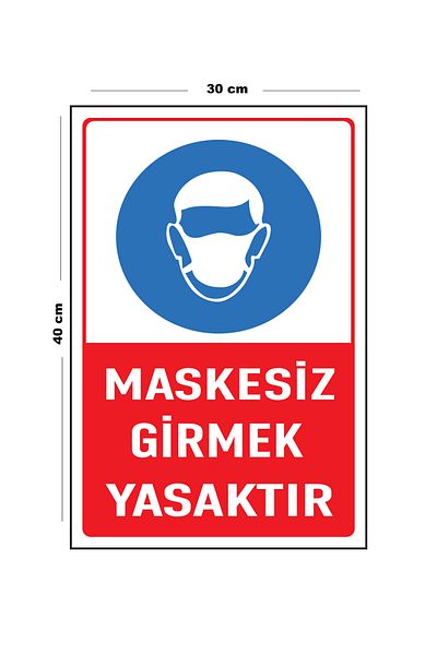 Lucena Metal Masked Entering Prohibited 30 cm X 40 cm A3 Size Warning Sign Directional Sign