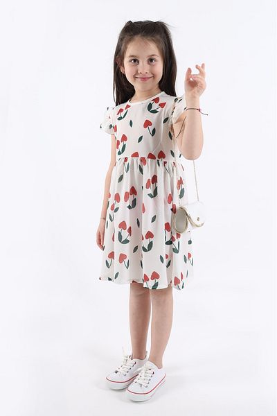 aden kids Set rochie și geantă cadou pentru fete cu imprimeu cireșe