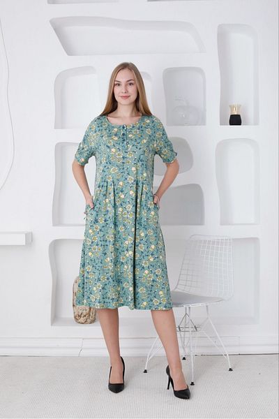 STELLETO Rochie modală de vară cu model pliat și detaliu de mâneci