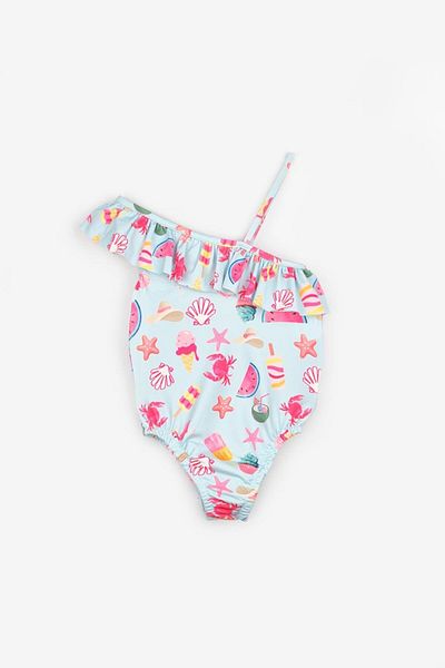 Le Mabelle Costum de baie pentru fetiță cu model înghețată albastru