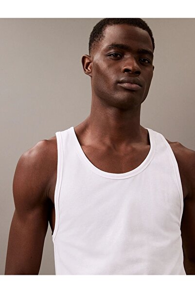Calvin Klein Men White Pack of 3 Lounge Tank Tops