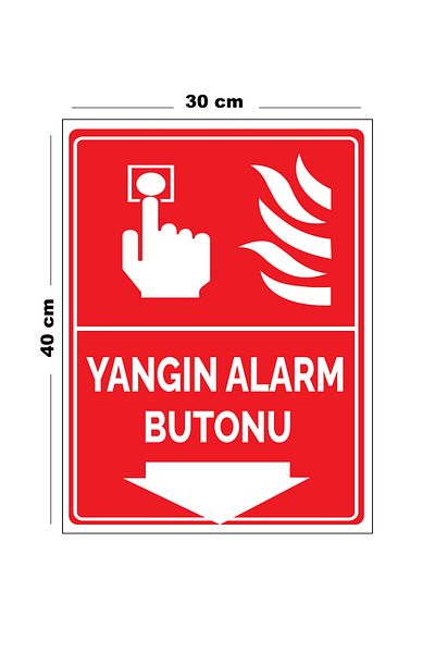 Lucena Metal Fire Alarm Button 30 cm X 40 cm A3 Size Warning Sign Direction Sign