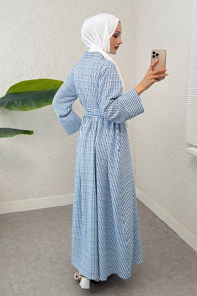 Salih Çelebi Front Tie Hijab Dress 2302 - Saks