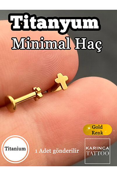 Karınca Piercing Minimal Haç Titanyum Piercing Helix Flat Kulak Kıkırdak Burun Conch Tragus Piercing Küpe
