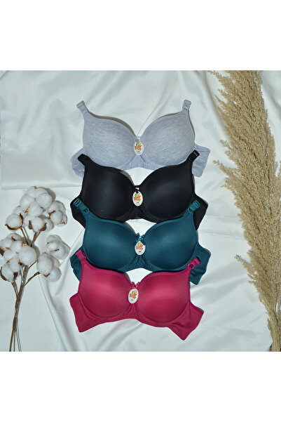 sipariskusu مجموعة حمالة صدر نسائية غير مبطنة مكونة من 4 قطع