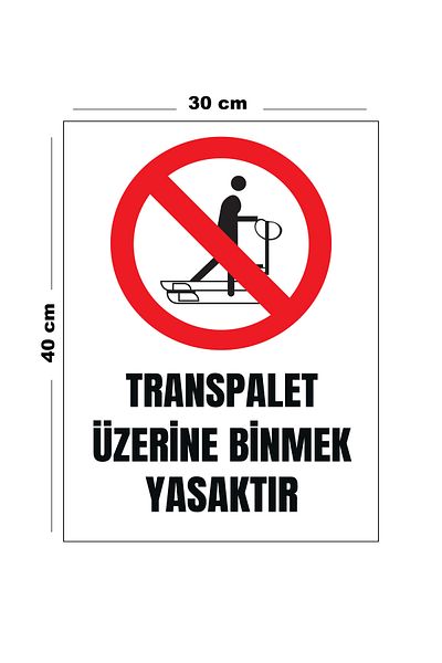 Lucena Metal Prohibited Ride on Pallet 30 cm X 40 cm A3 Size Warning Sign Direction