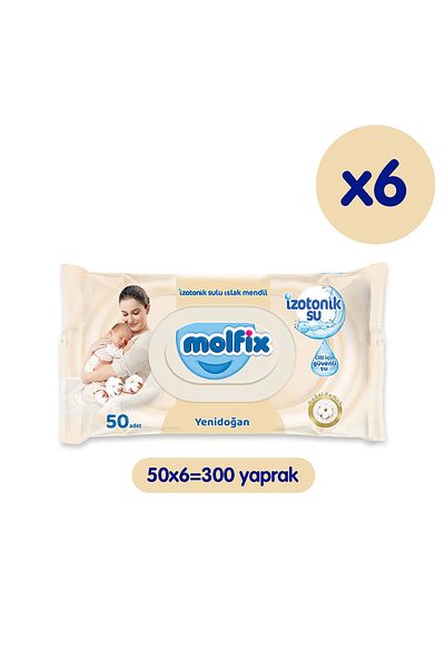 Molfix Isotonic Water Wet Wipes Newborn 300 Pieces