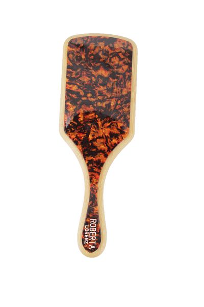 Roberta Lorenz Written Brown Messy Leopard Patterned Natural Bamboo Hair Comb