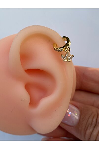 kurukafagift Çelik Taç Parlak Model Helix Tragus Kıkırdak Piercing 8 mm