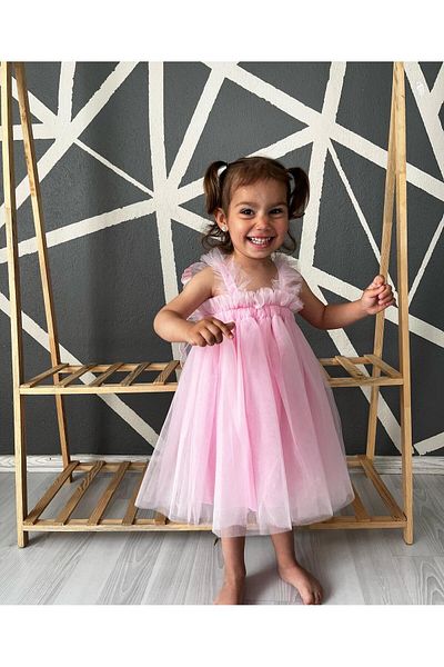 Serackids Girl Baby Kids Winged Birthday Party Wedding Special Occasion Tulle Tutu Lined Princess Christmas Dress