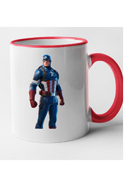 OEM Cană personalizată cu mâner roșu Fortnite - Captain America, INOVATIX®. 3...