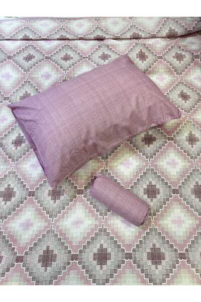 ŞENER HOME Canvas Patterned Sheet Elastic Single Pique Set - Lilac